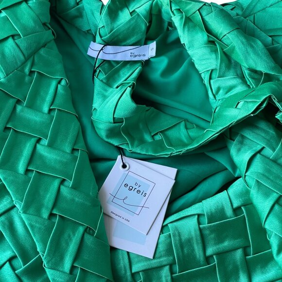 By Egreis Green Waffle Knit Blazer Jacket - S - Picture 9 of 9